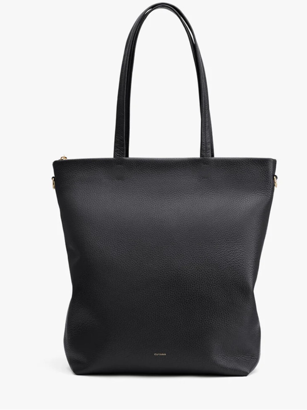 CUYANA Tall “Easy Zipper” Pebble Leather Tote Bag